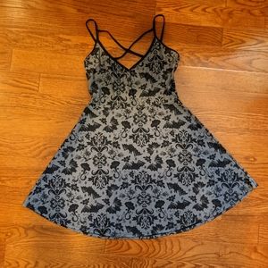 Too Fast Clothing Victorian Gothic Halloween Bats Skater Dress Size M